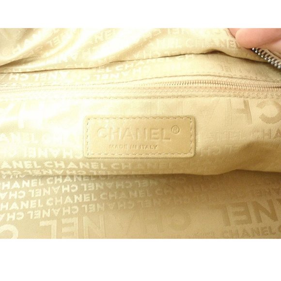 AUTHENTIC 2004 CHANEL LAX SQUARE STITCH CAFE o'LAIT SOFT CAVIAR LEATHER HANDBAG - Picture 10 of 12